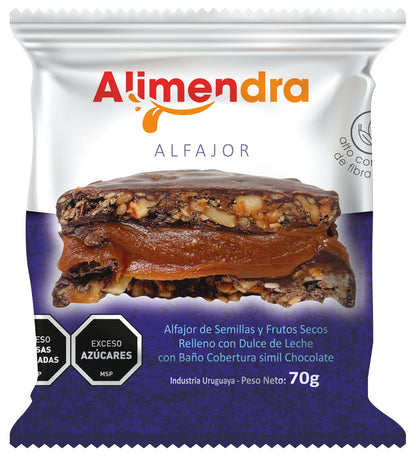 Alfajores Original de Semillas y Frutos Secos Rellenos con Dulce de Leche - x8 unidades de 70 gs c/u
