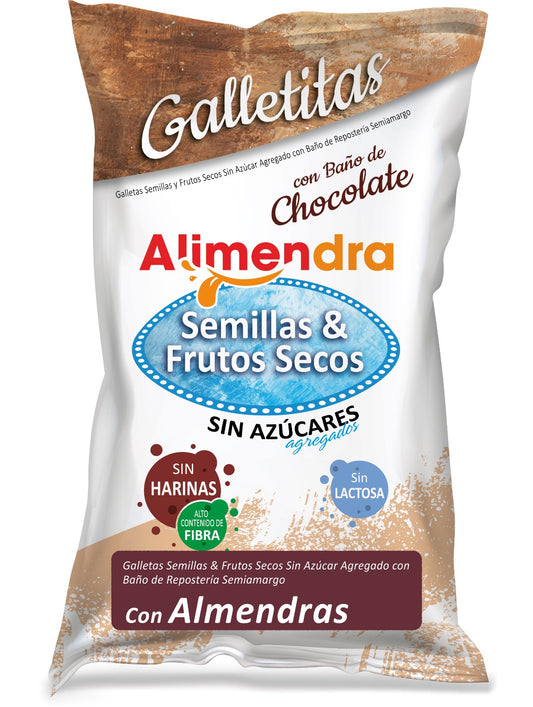 Galletitas Sin Azúcar de Semillas & Frutos Secos con Almendras. Paq. 120 grs.